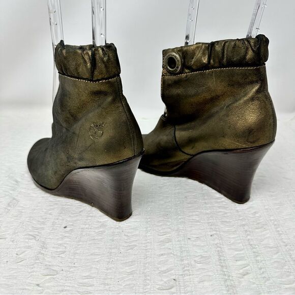 Timberland Gold Wedge Booties- Size 7.5 - Picture 10 of 15